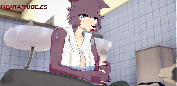  Beastars Furry Yiff Hentai - Legosi x Juno Jerk off, Boobjob and Anal with cum in her Tits and Ass